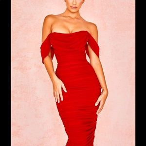 Carlotta- Wine Runched Chiffon Dress